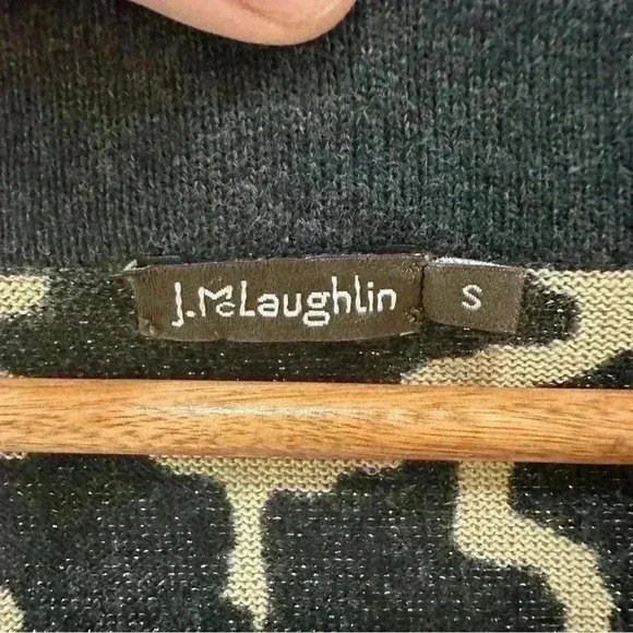 Ladies J. McLaughlin BOCA Gray Tan Metallic Twig Tunic Sweater S Work Attire - Picture 5 of 8